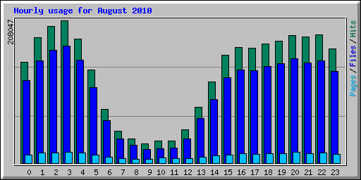 Hourly usage for August 2010
