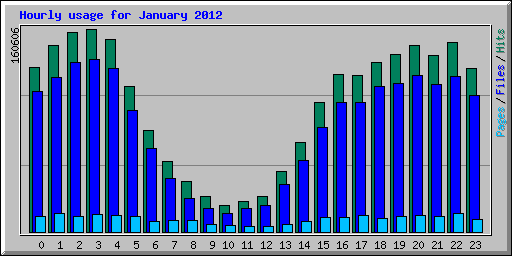 Hourly usage for January 2012