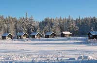 Little Horse Lodge cabins in Winter.