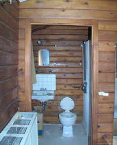 a cabin bathroom
