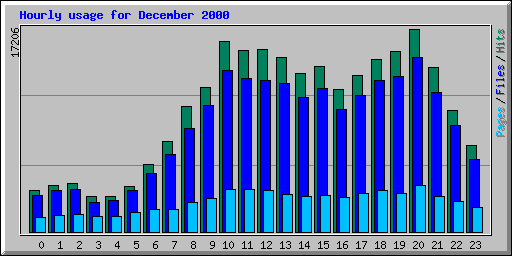 Hourly usage for December 2000