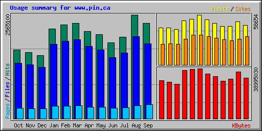 Usage summary for www.pin.ca