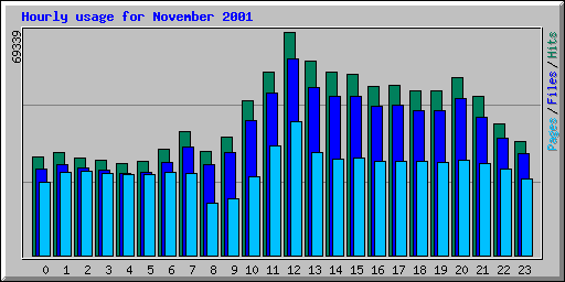 Hourly usage for November 2001