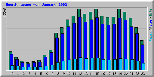 Hourly usage for January 2002