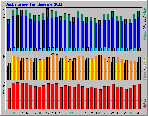 Daily usage for January 2011